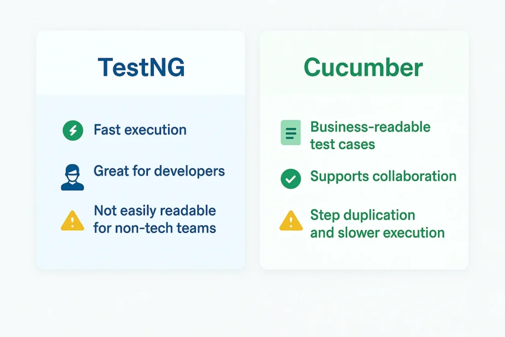 Pros and Cons of TestNG & Cucumber