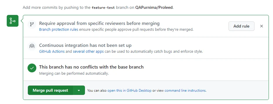 Github Exercise - Pull & Merge request